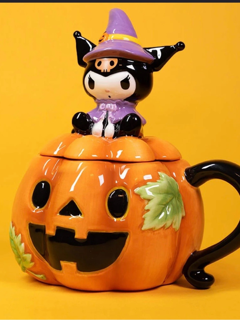 Blue Sky Clayworks Hello Kitty Kuromi Halloween Mug  holiday decor collectible